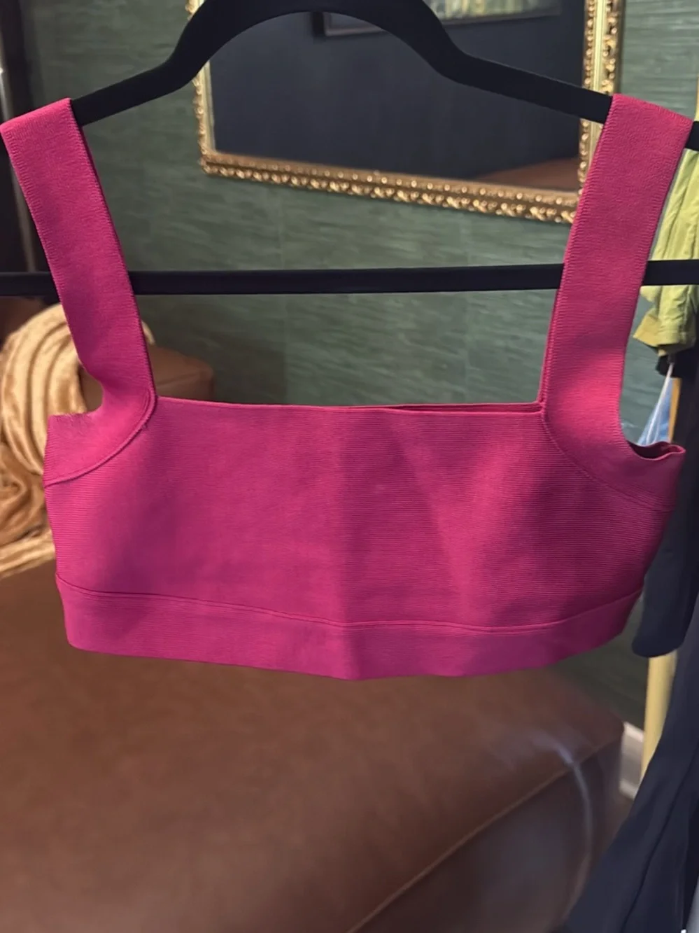 naked wardrobe Hot Pink Square Neck Crop Bralette
